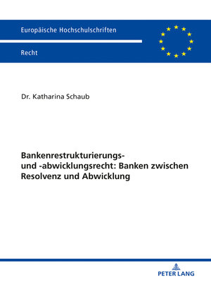 cover image of Bankenrestrukturierungs- und -abwicklungsrecht